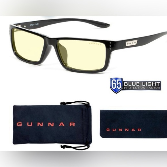 NIB GUNNER Riot Blue Light Amber Light Computer Gaming Glasses in Onyx 100% UV - Picture 1 of 12